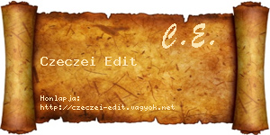Czeczei Edit névjegykártya